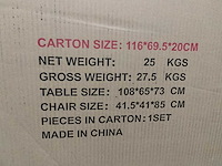 Houten tafelset met 4 stoelen. - afbeelding 3 van  4