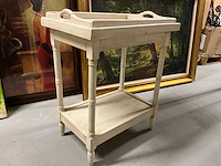 Houten thee tafel met dienblad - afbeelding 1 van  9