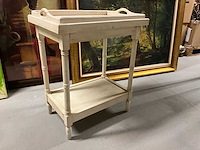 Houten thee tafel met dienblad - afbeelding 2 van  9