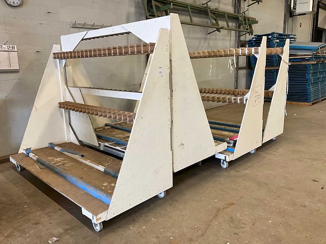 Houten transportkar (4x) - afbeelding 1 van  4