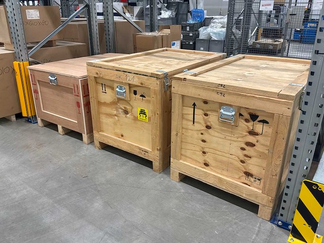 Houten transportkisten (2x) - afbeelding 1 van  3