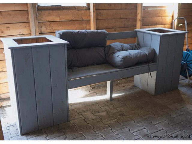 Houten tuinbank incl. kussens - afbeelding 1 van  3