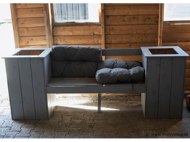 Houten tuinbank incl. kussens - afbeelding 2 van  3