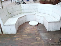 Houten tuinbank/rondzit - 225x170x96cm - afbeelding 1 van  6