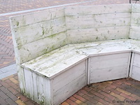 Houten tuinbank/rondzit - 225x170x96cm - afbeelding 2 van  6