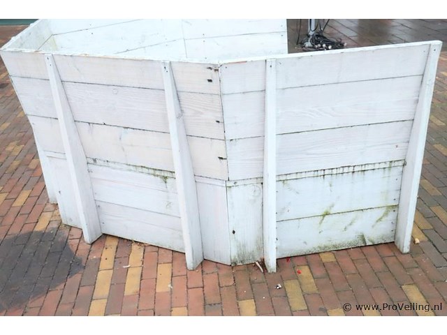 Houten tuinbank/rondzit - 225x170x96cm - afbeelding 4 van  6