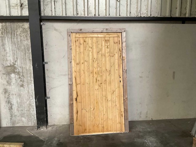 Houten tuindeur in kozijn - 112x207 cm - afbeelding 1 van  6
