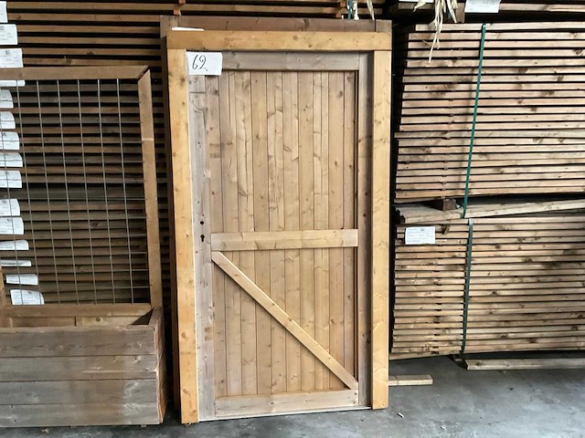 Houten tuindeur in kozijn - 112x207 cm - afbeelding 6 van  6