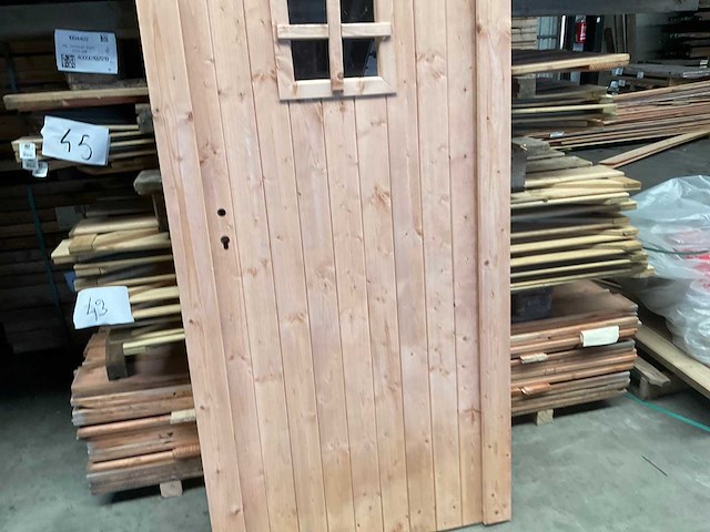 Houten tuindeur met kozijn - 201x90 cm - afbeelding 3 van  9