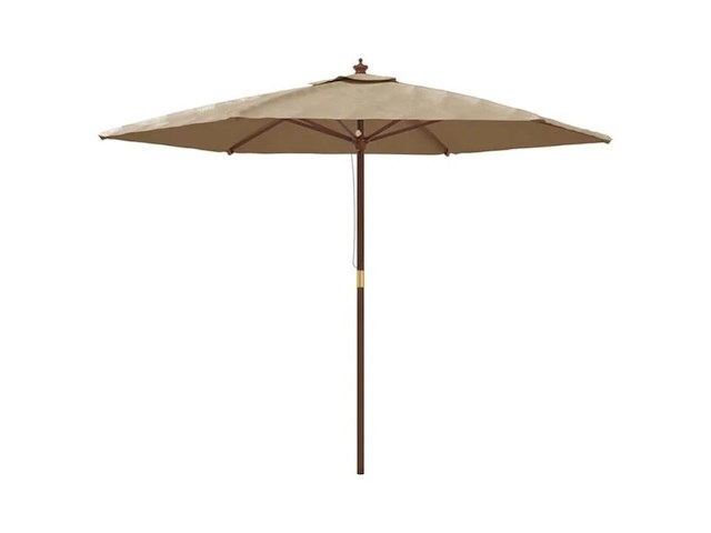 Houten tuinparasol 2,7 meter, pure home & garden, bois, taupe - afbeelding 1 van  7