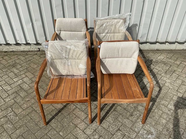 Houten tuinstoel (4x) - afbeelding 2 van  7