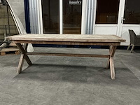 Houten tuintafel (2x) - afbeelding 6 van  6