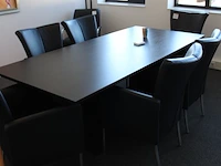 Houten vergadertafel. afmeting 220 x 100 cm. hoogte 75 cm - afbeelding 2 van  3