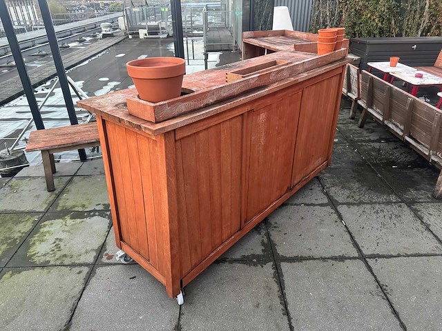 Houten verrijdbaar servicemeubel - afbeelding 3 van  6