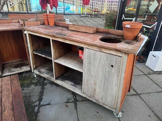 Houten verrijdbaar servicemeubel - afbeelding 4 van  6