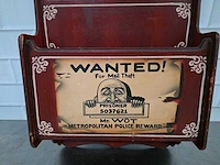 Houten vintage kranten/post organizer - afbeelding 4 van  6