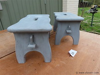 Houten voetbankjes 2 stuks - afbeelding 3 van  3