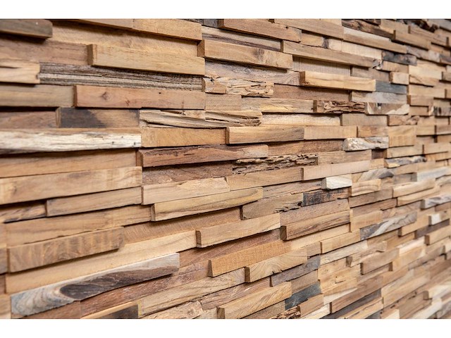 Houten wandpaneel jati (2x) - afbeelding 1 van  3