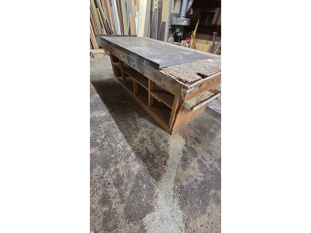 Houten werkbank met stalen blad - afbeelding 2 van  5
