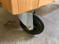 Houten werkbank | verrijdbaar | met 3 krukken - afbeelding 6 van  8