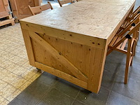 Houten werkbank | verrijdbaar | met 6 klapstoelen - afbeelding 9 van  12