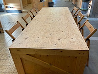 Houten werkbank | verrijdbaar | met 6 klapstoelen - afbeelding 10 van  12