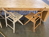 Houten werkbank | verrijdbaar | met 7 klapstoelen - afbeelding 10 van  13