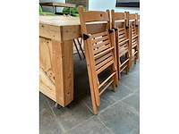 Houten werkbank | verrijdbaar | met 8 klapstoelen - afbeelding 3 van  17