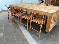 Houten werkbank | verrijdbaar | met 8 klapstoelen - afbeelding 14 van  17