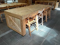 Houten werkbank | verrijdbaar | met 8 klapstoelen - afbeelding 5 van  11