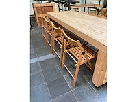 Houten werkbank | verrijdbaar | met 8 klapstoelen - afbeelding 8 van  13