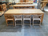 Houten werkbank | verrijdbaar | met 8 klapstoelen - afbeelding 9 van  14