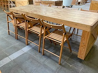 Houten werkbank | verrijdbaar | met 8 klapstoelen - afbeelding 13 van  14