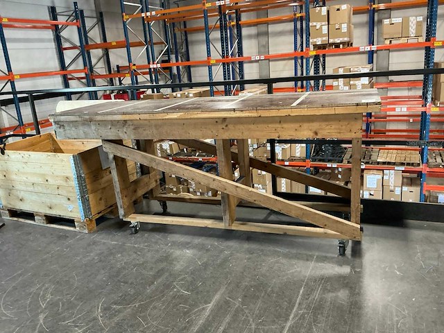 Houten werktafel (3x) - afbeelding 2 van  4