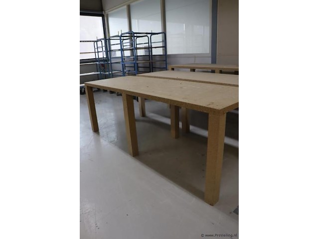 Houten werktafels - 2 stuks - afbeelding 4 van  4