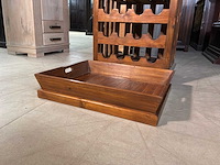 Houten wijnrek met dienblad - afbeelding 6 van  14