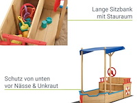 Houten zandbak piraten design incl. bodemplaat - afbeelding 1 van  6