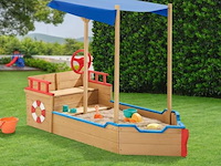 Houten zandbak piraten design incl. bodemplaat - afbeelding 4 van  6