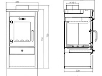 Houtkachel 7 kw, victoria, de luxe sm, zwart - afbeelding 3 van  4