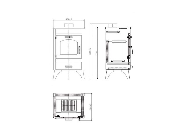 Houtkachel 9kw, victoria, ray, zwart - afbeelding 2 van  4