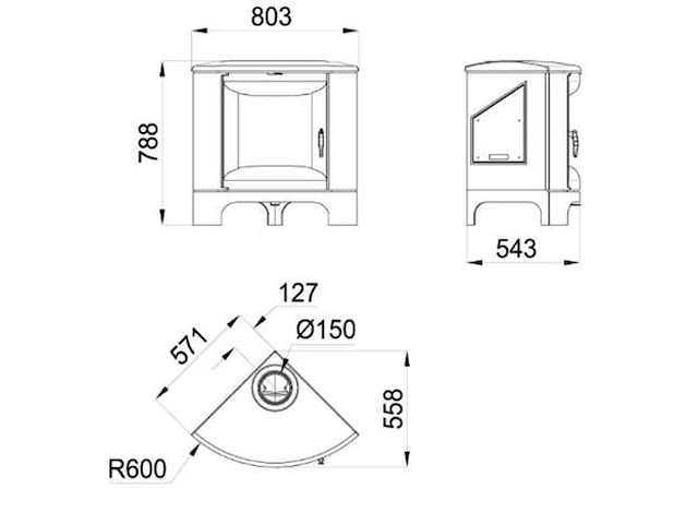 Houtkachel bronpi, bremen hoek - afbeelding 4 van  8
