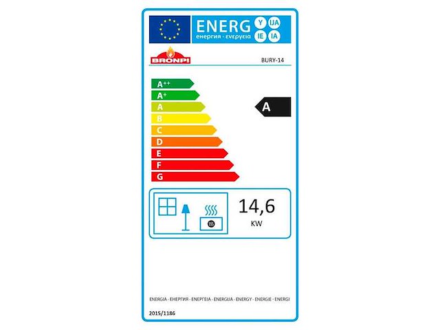 Houtkachel bronpi, bury 14 3-zijdig gietijzer - afbeelding 7 van  8