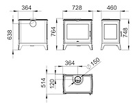 Houtkachel bronpi, derby 14 - gietijzer - zijlade - afbeelding 3 van  8