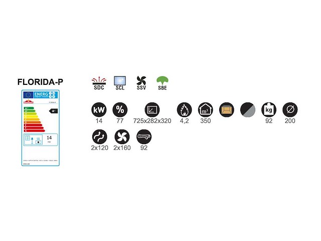 Houtkachel bronpi, florida p - inzethaard - afbeelding 2 van  4