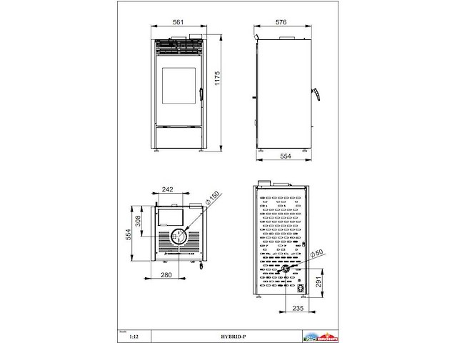 Houtkachel bronpi, hybrid ne - hout & pellet - afbeelding 3 van  4