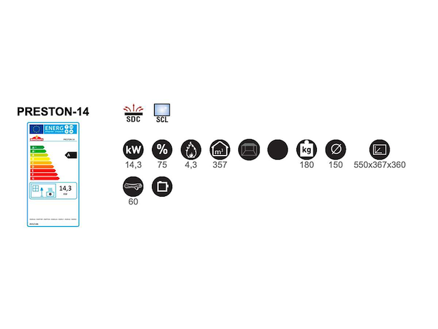 Houtkachel bronpi, preston - gietijzer - afbeelding 6 van  8