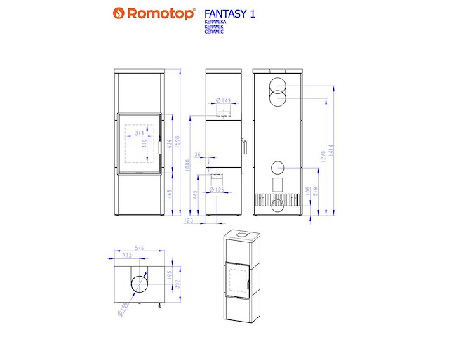 Houtkachel romotop, fantasy - afbeelding 4 van  4