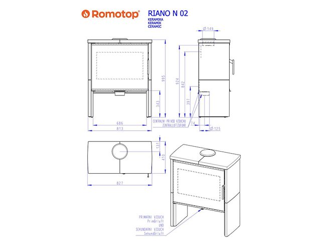 Houtkachel romotop, riano n 02 - afbeelding 6 van  10