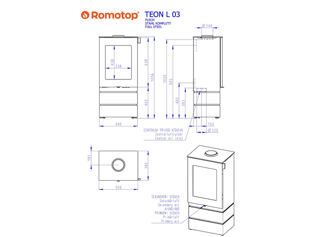 Houtkachel romotop, teon - afbeelding 7 van  8