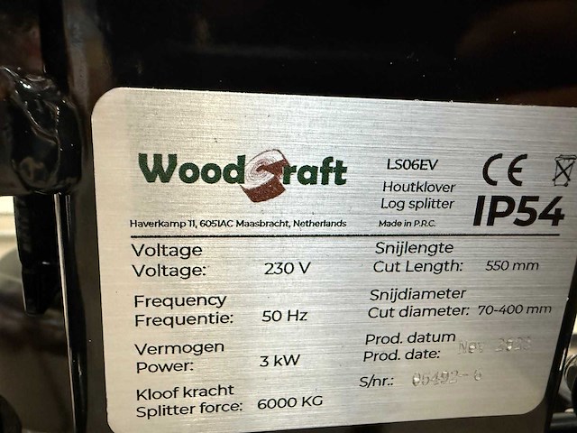 Houtklover 6 ton elektrisch verticaal - afbeelding 7 van  9